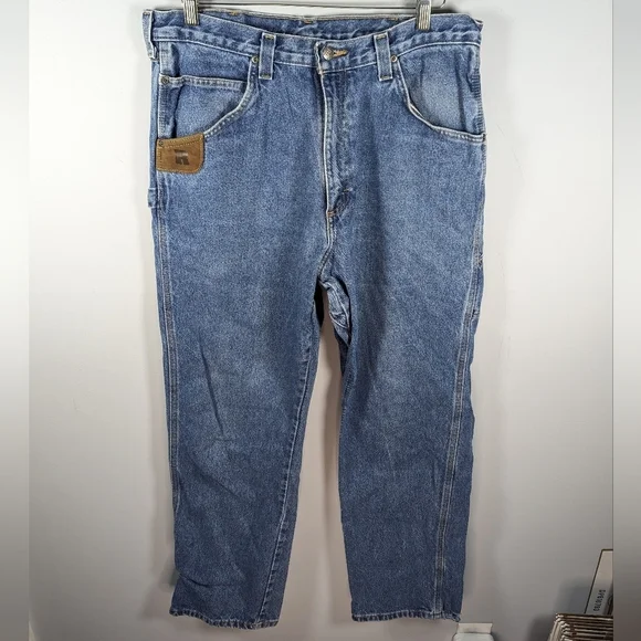 Y2K Riggs by wrangler Workwear rugged utility work carpenter denim jeans 36x34 - Picture 2 of 9